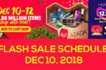 Lazada 12.12 Flash Sale Schedule – December 10, 2018