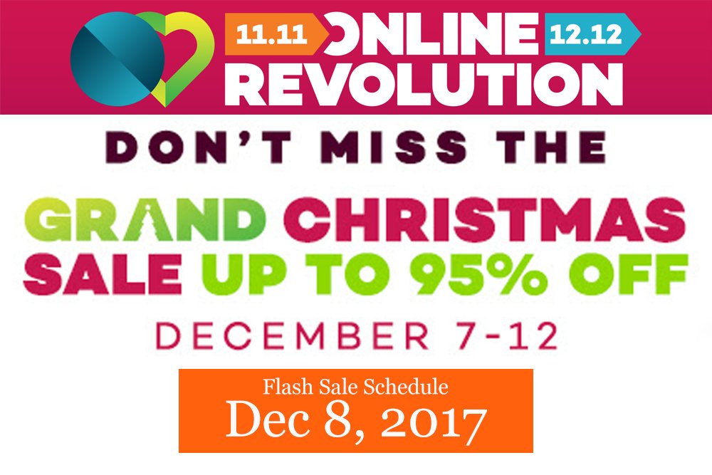 Lazada Online Revolution 2017 - flash sale schedule december 2017