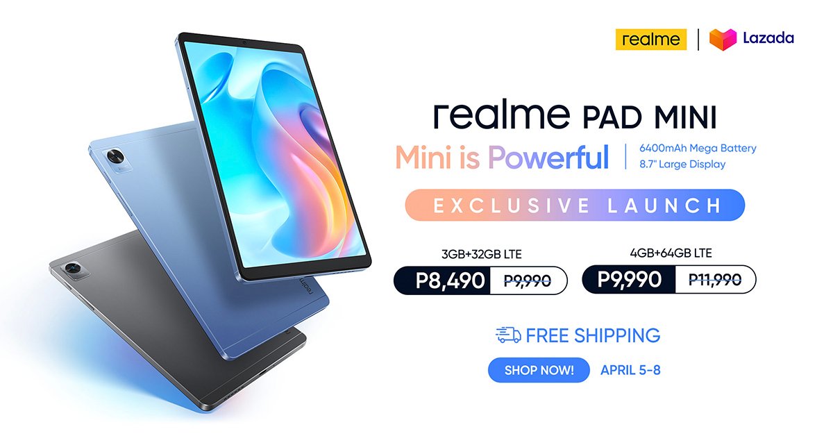 MiniIsPowerful: realme Pad Mini launches with up to P2,000 OFF on Lazada starting April 5 - TechBroll